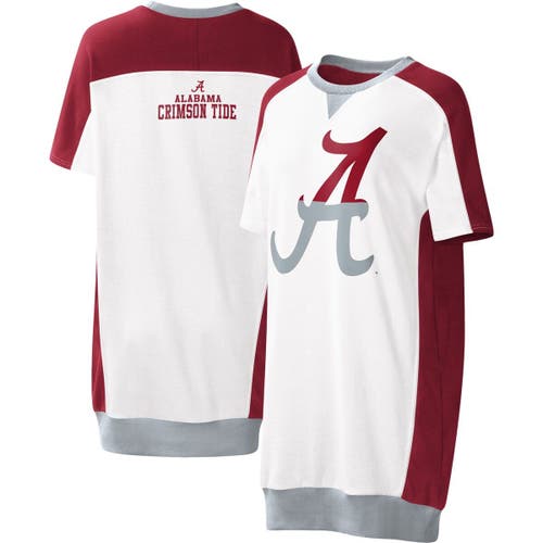 Women's G-III 4Her by Carl Banks White Alabama Crimson Tide Home Run T-Shirt Dress