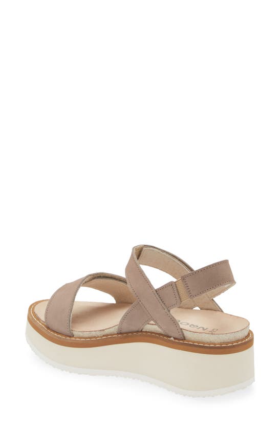 Shop Naot Meringue Wedge Sandal In Stone Nubuck