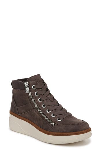 Blowfish Footwear Camden Wedge Sneaker In Grey Microsuede