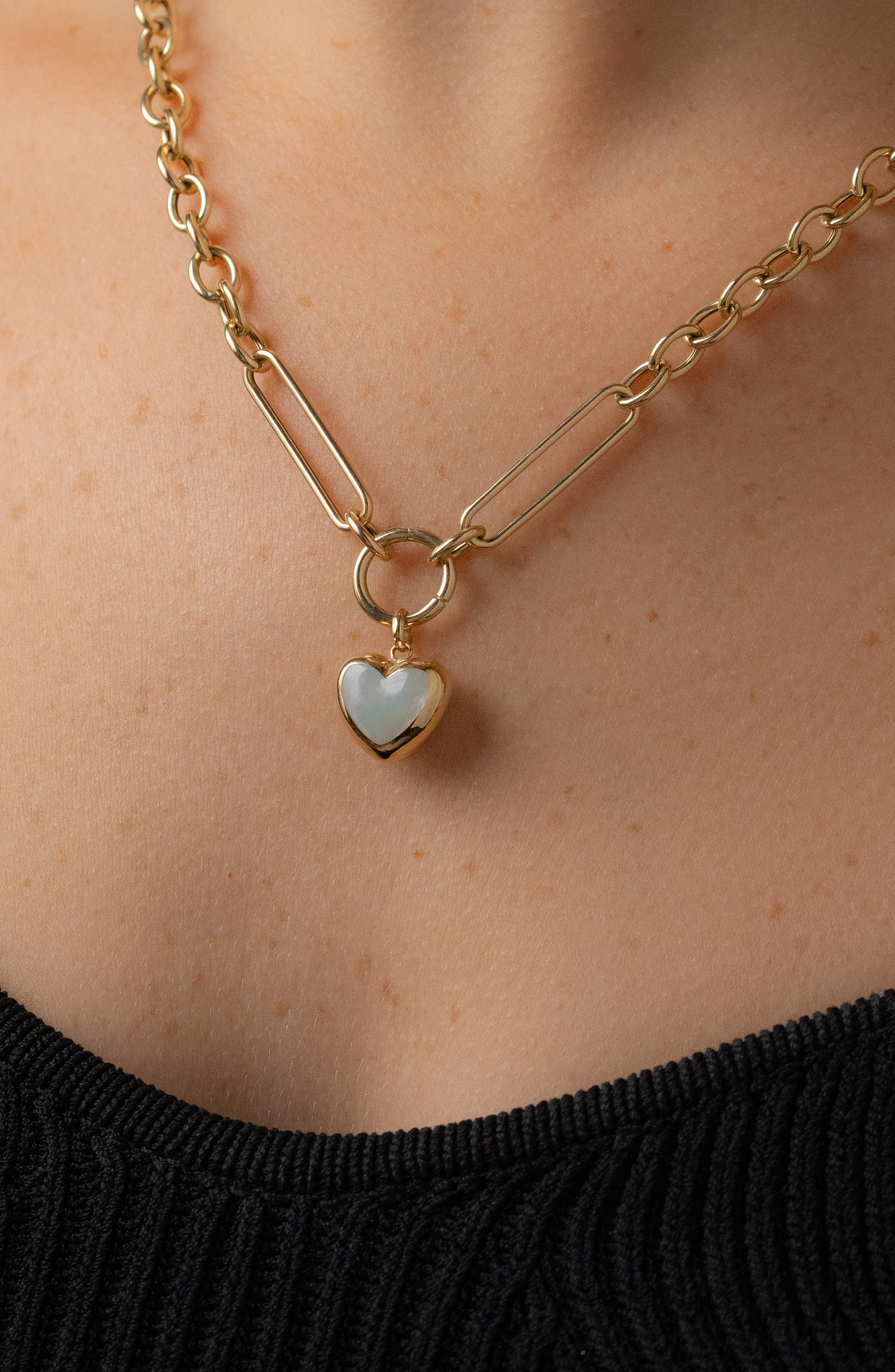 Pearl Heart Pendant Charm 