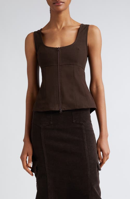 Paloma Wool Taurs Sleeveless Cotton Zip Top in Brown at Nordstrom, Size 10 Us