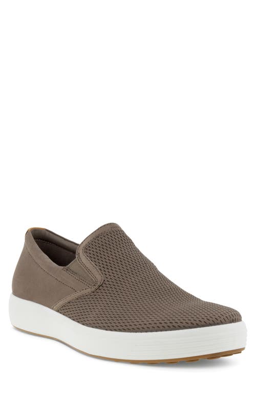 ECCO Soft 2.0 Slip-On Sneaker in Taupe/Taupe/Lion | Smart Closet