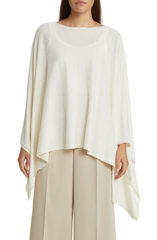 Nordstrom Cotton & Cashmere High-low Poncho In Ivory Vanilla