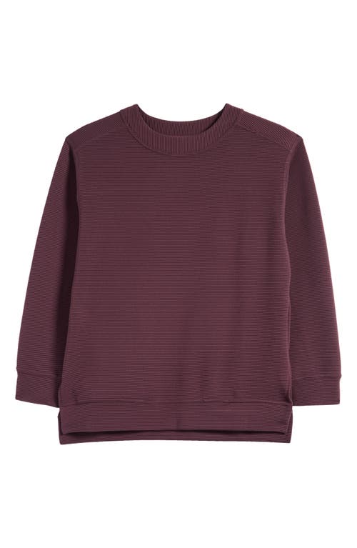 Zella Kick Back Ottoman Knit Sweatshirt in Burgundy Fudge 