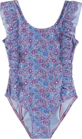 Kids' Floral Ruffle One-Piece Swimsuit