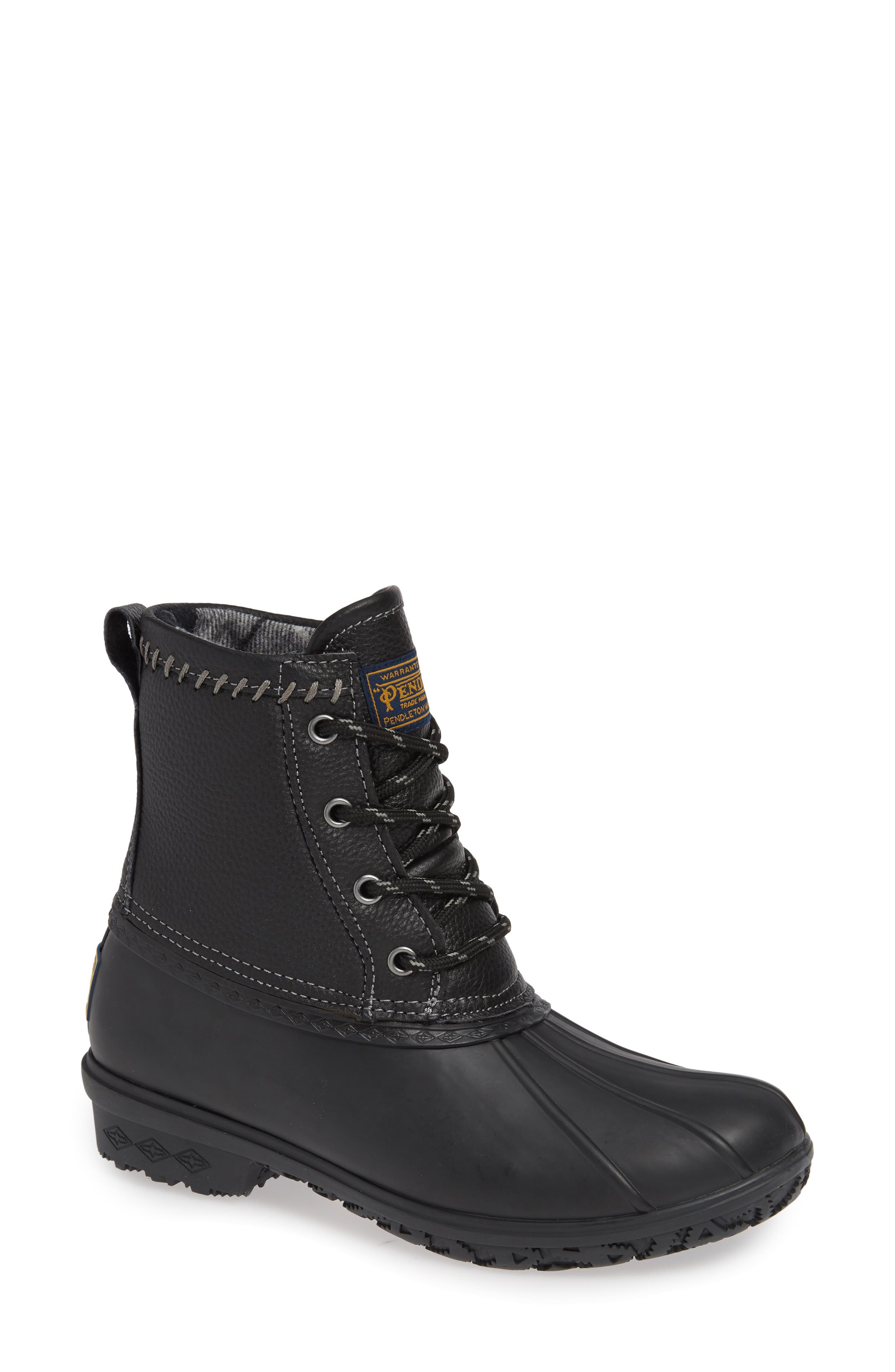 duck boots all black