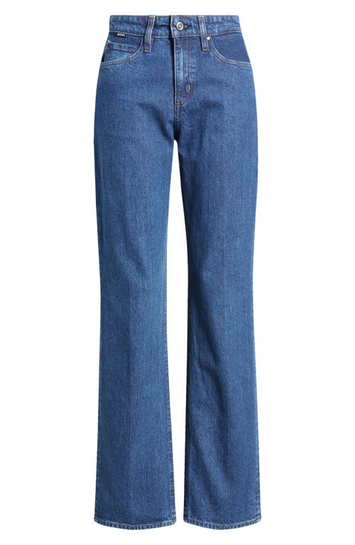 Shop Hugo Boss Boss Parkway High Waist Flare Leg Jeans In Open Blue