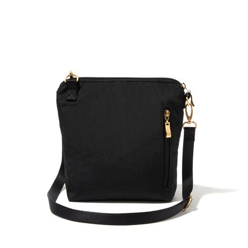 Baggallini Modern Pocket Crossbody Bag In Black With Gold Hardware