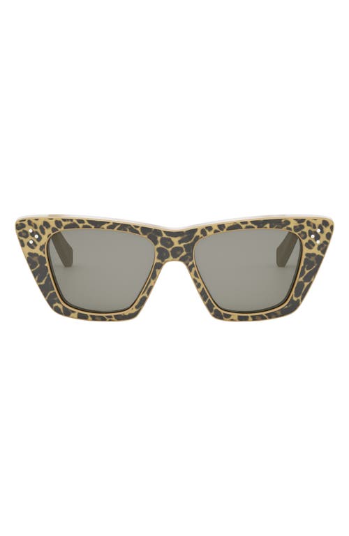 Celine 51mm Cat Eye Sunglasses In Animal/smoke