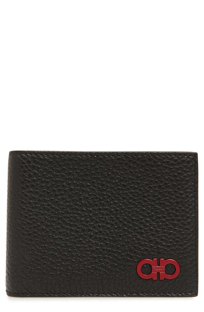 Click to view more detailed imagery on our partner's website Salvatore Ferragamo Firenze Leather Wallet - Black In Nero/ Rosso
