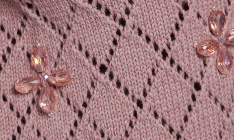Golden Goose Journey Argyle Flower Cropped Cardigan In Twilight Mauve
