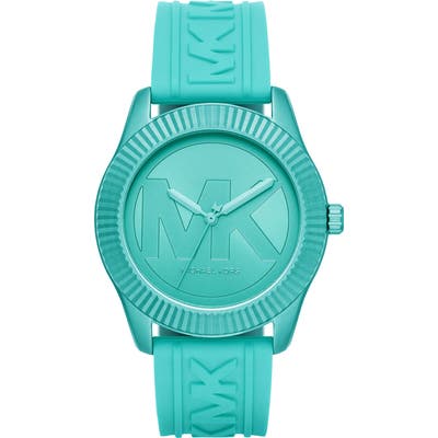 Michael Kors Maddye Logo Silicone Strap Watch, 4m