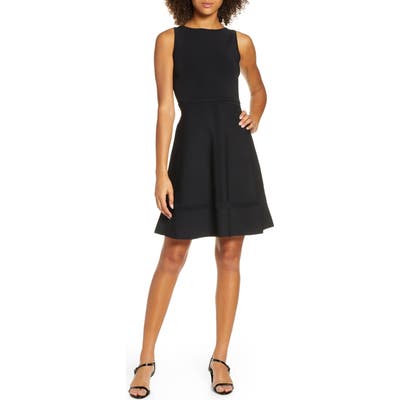French Connection Tia Tobey Fit & Flare Dress, Black