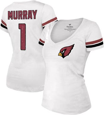 Majestic Threads Women's Fanatics Branded Kyler Murray White Arizona  Cardinals Fashion Player Name & Number V-Neck T-Shirt