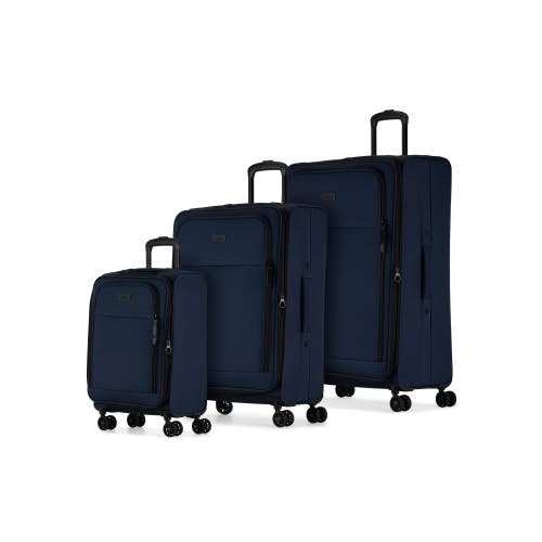 Shop Bugatti Reborn 3 Piece Softside Luggage Set With Expansion In Navy