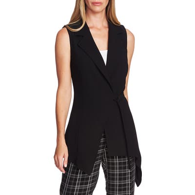 Vince Camuto Asymmetrical Wrap Vest, Black