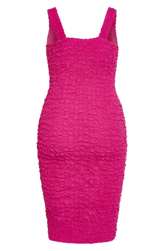 Shop City Chic Helen Texture Dress In Flamingo