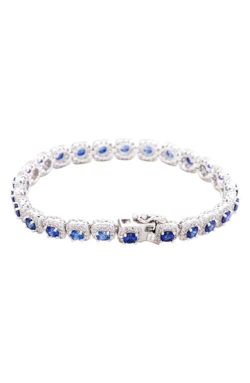 Suzy Levian Sapphire Tennis Bracelet In Blue