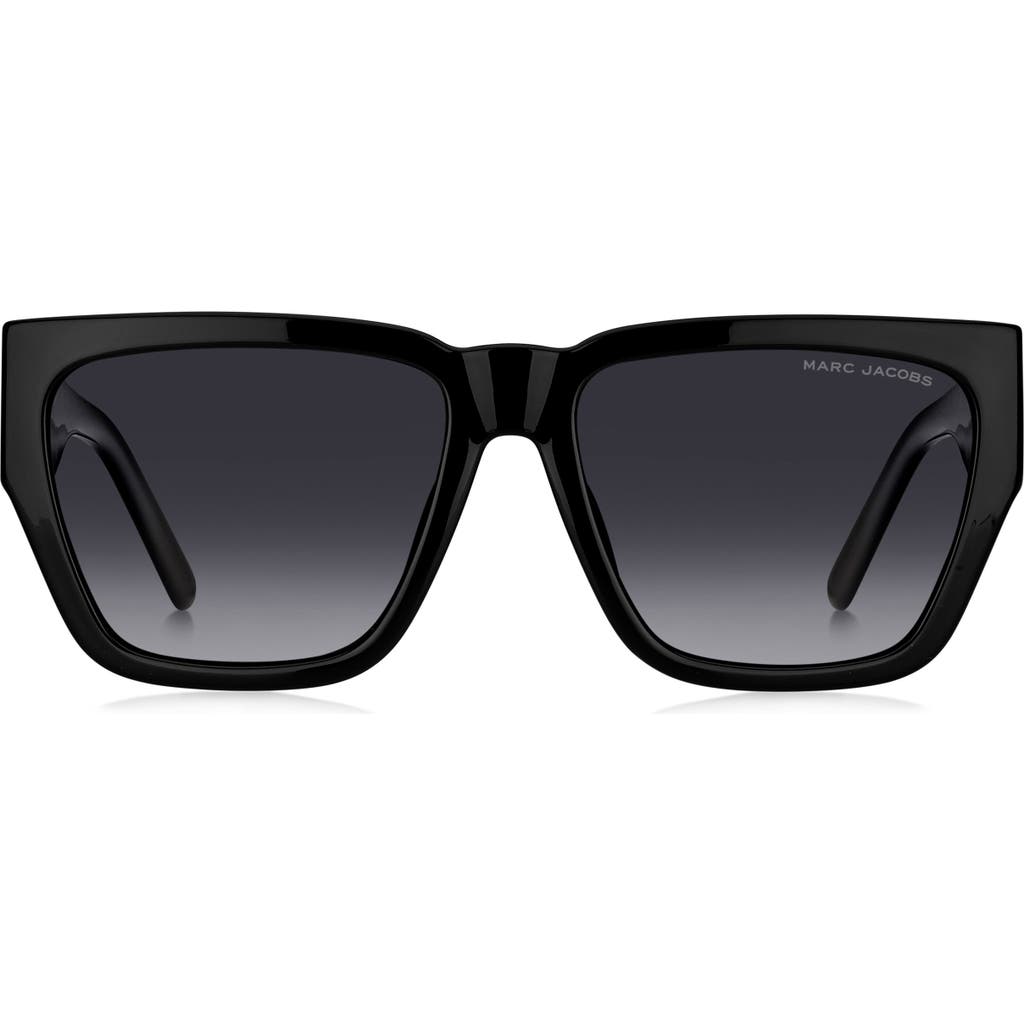 Marc Jacobs 57mm Gradient Square Sunglasses In Black