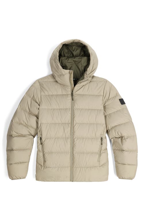 Outdoor Research Coldfront 700 Fill Power Down Insulated Hooded Ripstop Packable Puffer Jacket In Pro Khaki