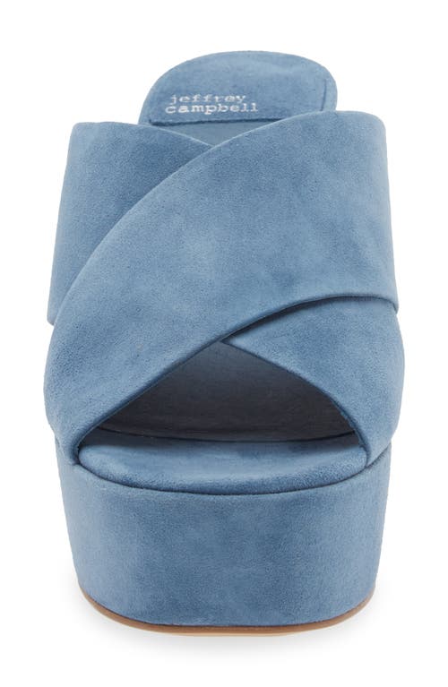 Jeffrey Campbell Coerce Platform Sandal In Teal Suede
