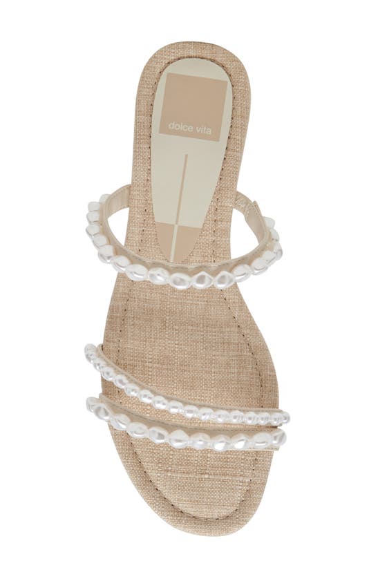 Shop Dolce Vita Tinker Imitation Pearl Slide Sandal In Vanilla Pearls