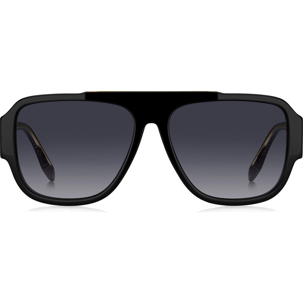 Marc Jacobs 58mm Flat Top Sunglasses In Black Pattern/grey Shaded