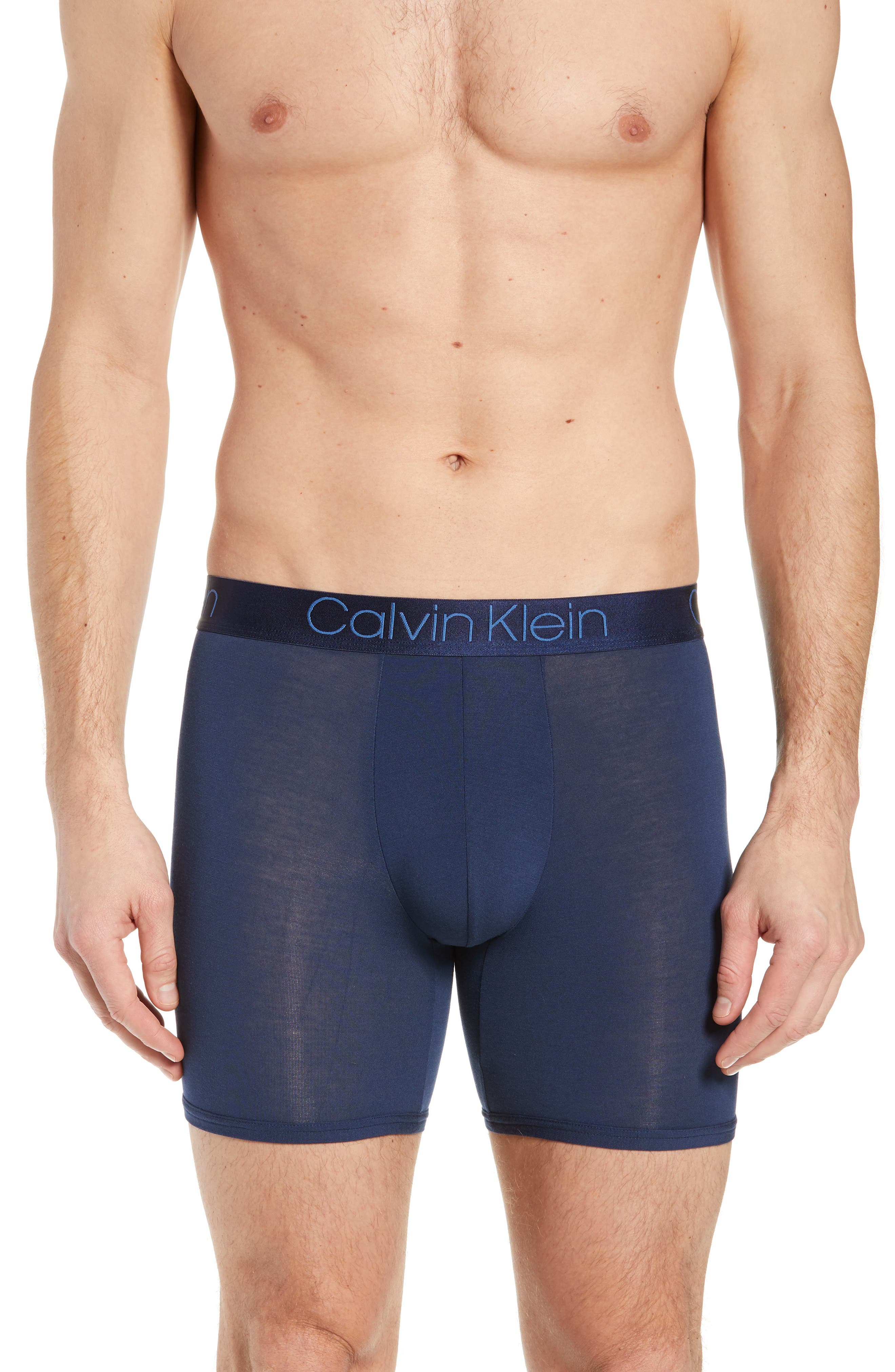 UPC 011531583252 product image for CALVIN KLEIN Ultrasoft Stretch Modal Boxer Briefs in Blue Shadow/White at Nordst | upcitemdb.com