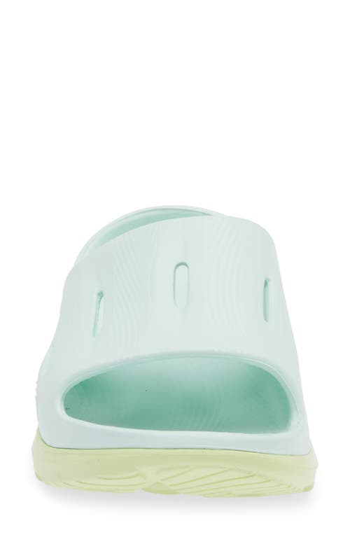 Shop Hoka Gender Inclusive Ora Recovery Slide 3 Sandal In Aqua Breeze/celery Juice