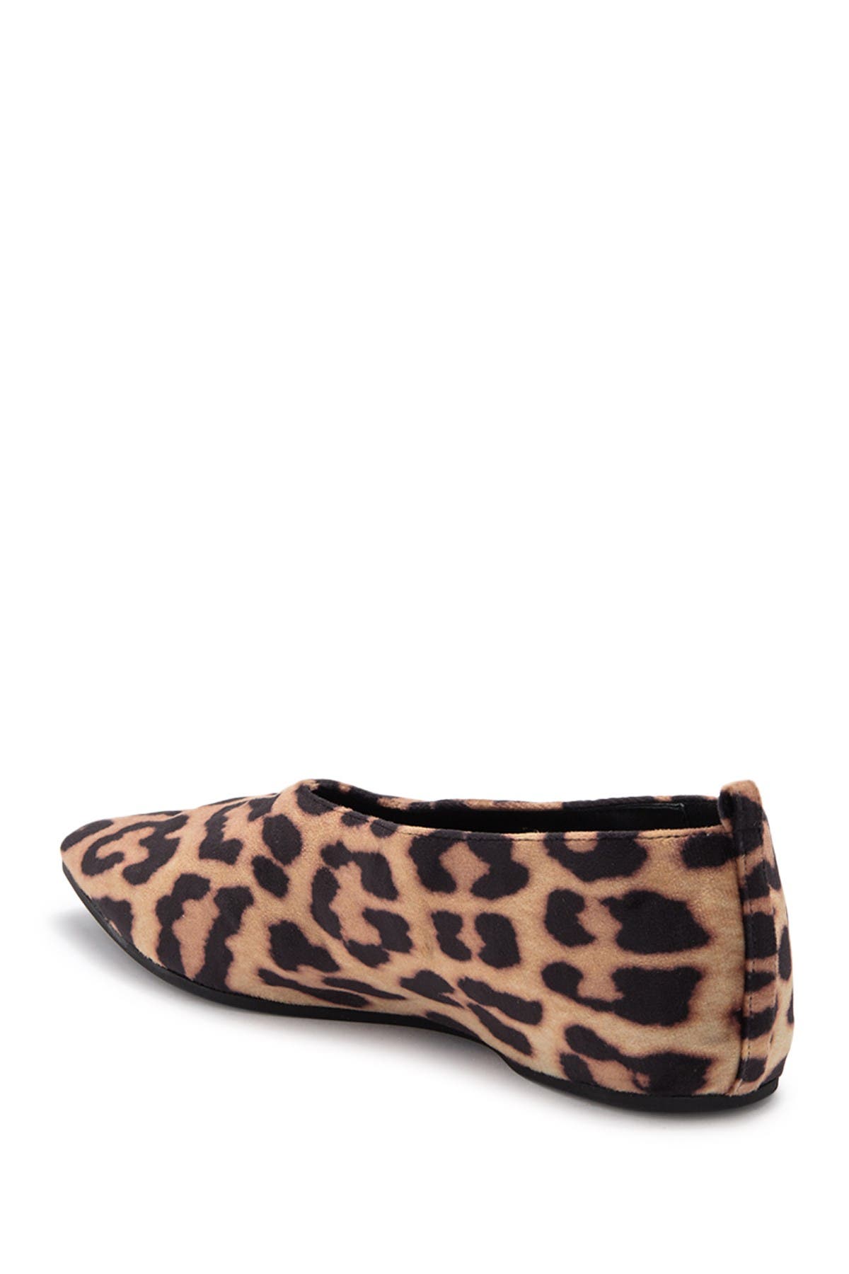Stella Mccartney Leopard Pointed Toe Flat In Black