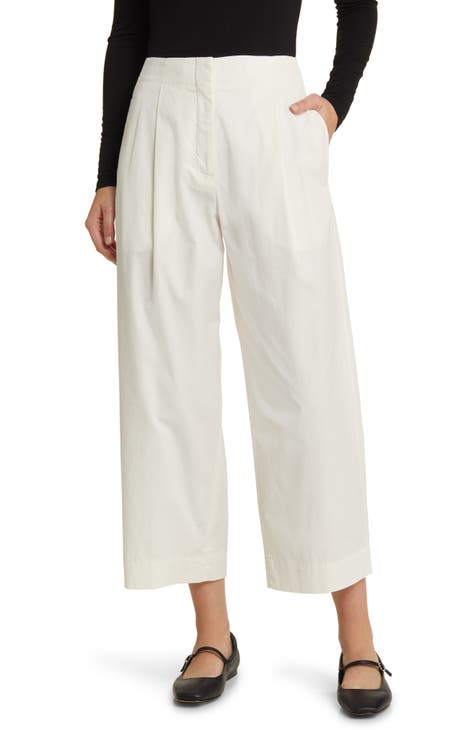COS Wide-leg Linen Drawstring Pants in White