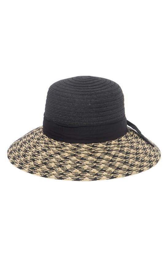 Shop San Diego Hat Contrast Brim Woven Hat In Black Mix