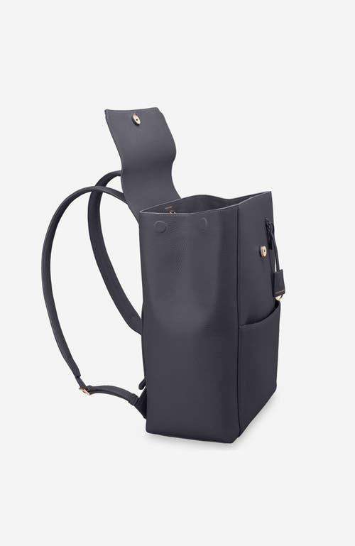 Shop Maison De Sabre Maison De Sabré Large Leather Soft Backpack In Graphite Grey