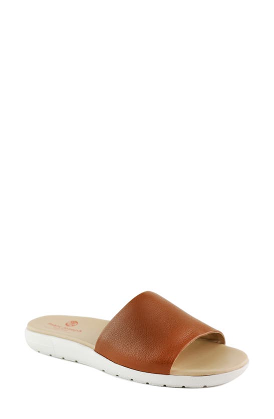 Marc Joseph New York Emery Ave Slide Sandal In Cognac Napa Soft