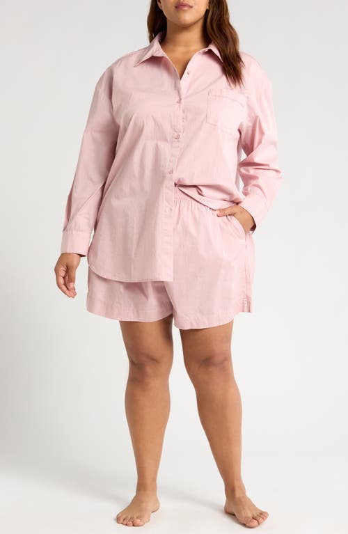 Shop Nordstrom Oversize Shirting Short Pajamas In Pink Puff