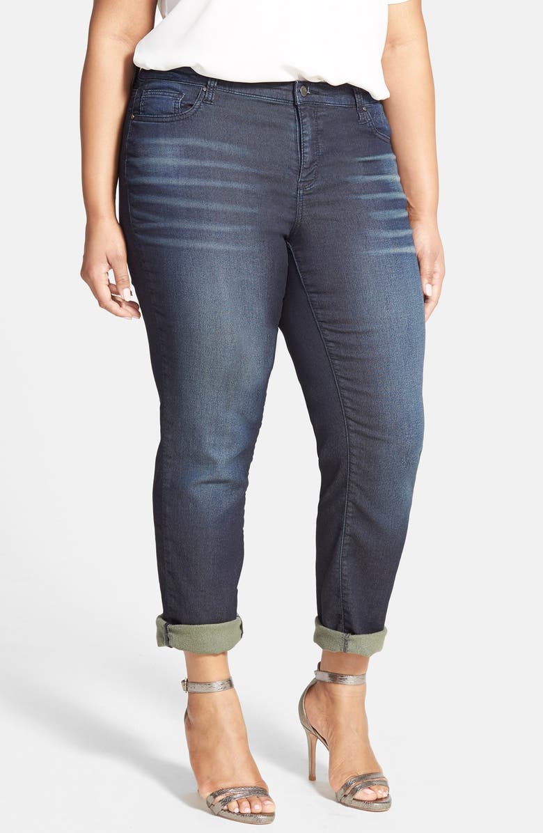 DKNY Jeans Knit Denim Boyfriend Jeans (Flex Wash) (Plus Size) Nordstrom