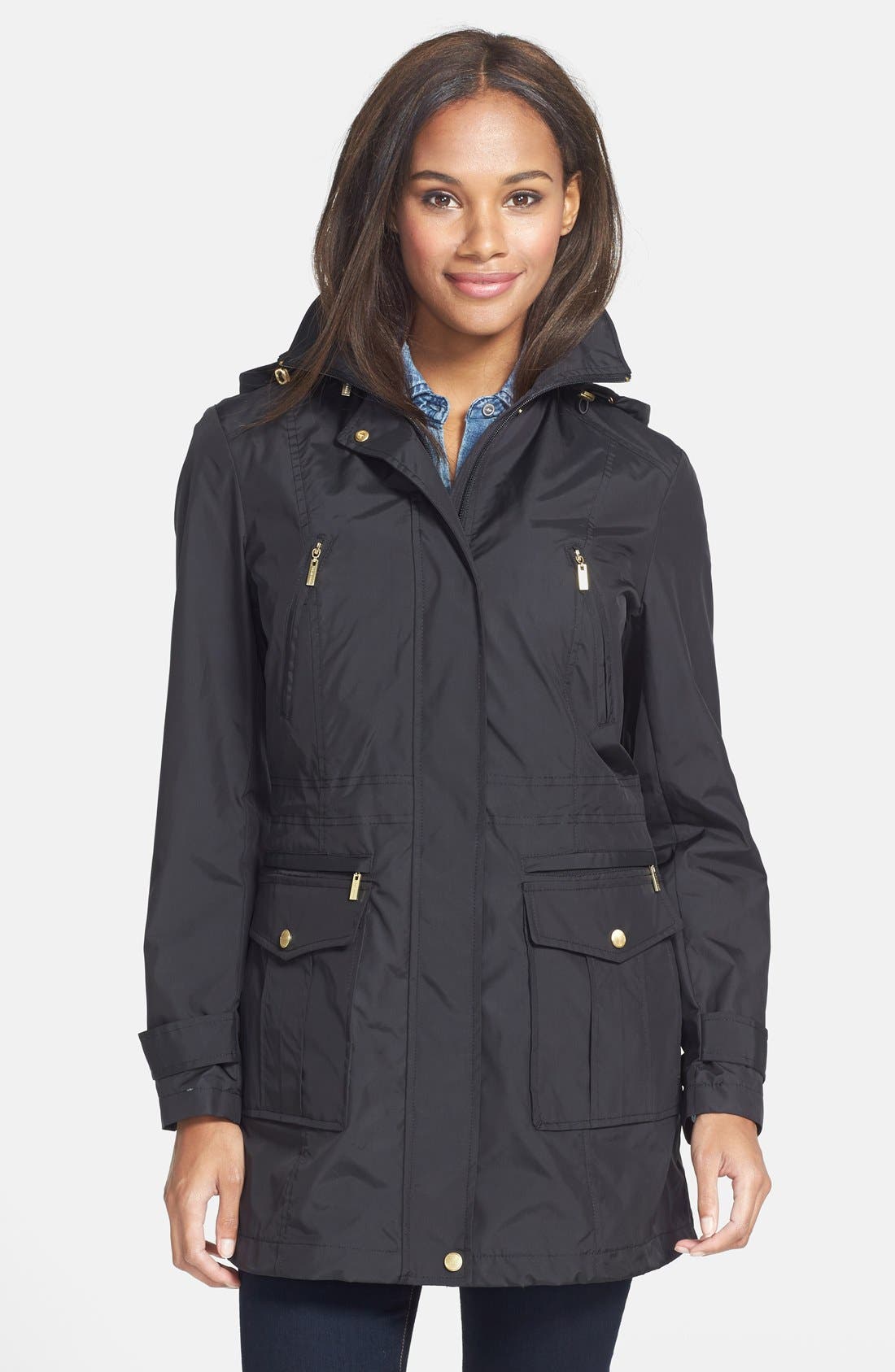 Cole Haan Packable Raincoat with Detachable Hood Nordstrom