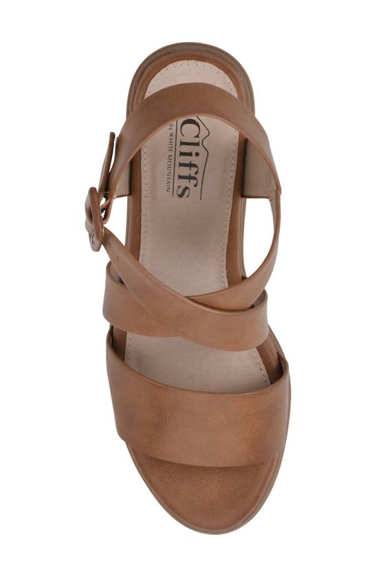 Cliffs By White Mountain Cordovan Heeled Sandal In Whiskey/ Burnished/ Smooth