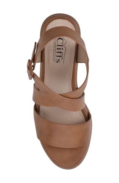 Cliffs By White Mountain Cordovan Heeled Sandal In Whiskey/burnished/smooth