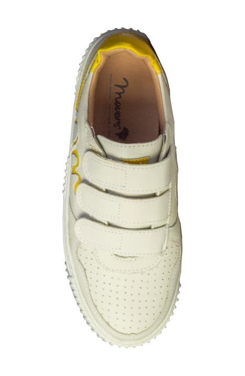 Shop Sandro Moscoloni Michelle Triple Strap Platform Sneaker In White/yellow