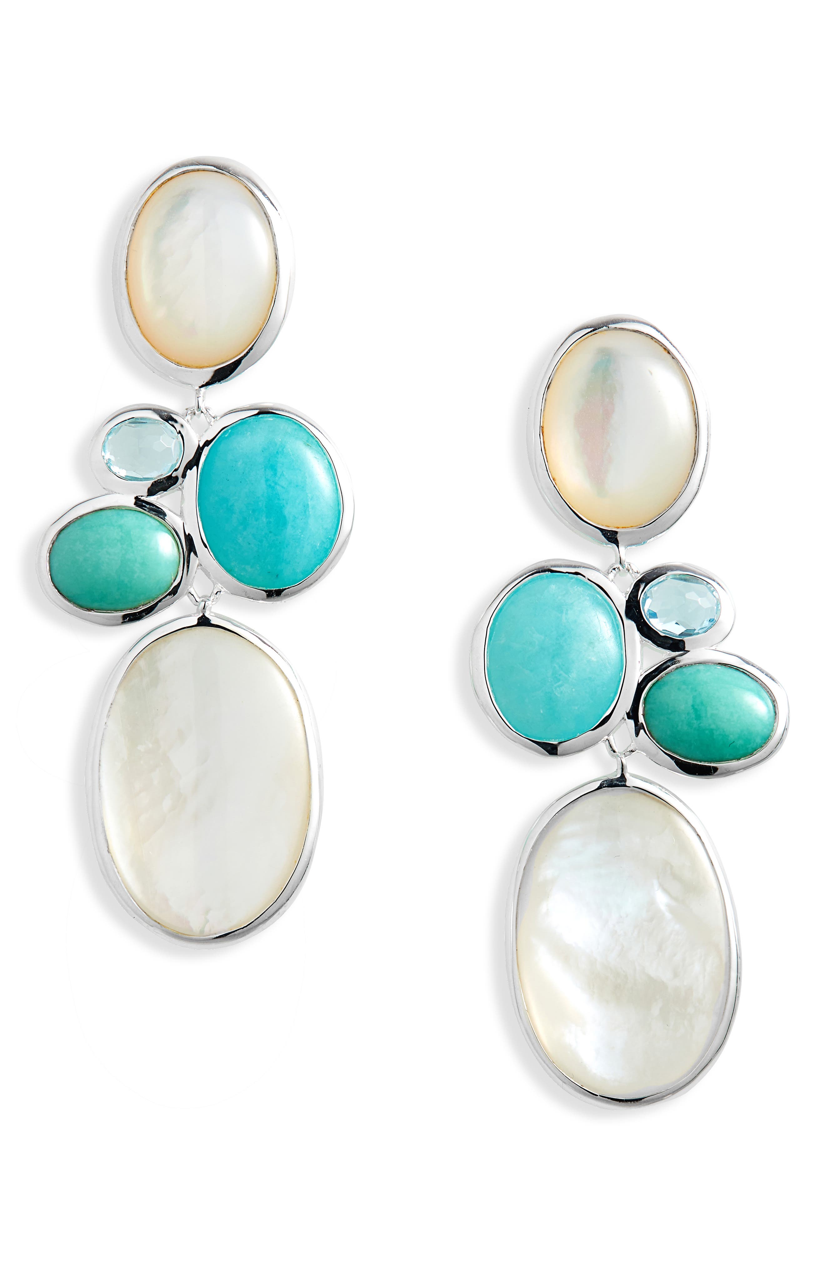 Ippolita Luce 4-Stone Post Earrings in 18K Gold