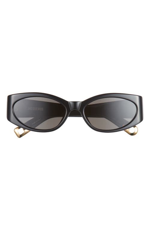 Jacquemus Les Lunettes Oval Sunglasses In Black