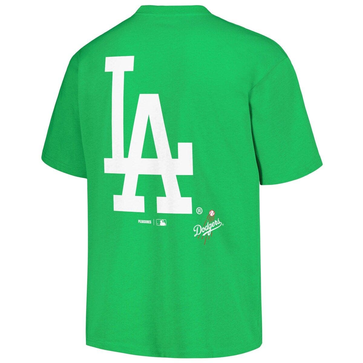 PLEASURES Men's PLEASURES Green Los Angeles Dodgers Ballpark TShirt