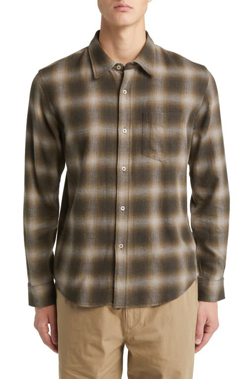 Pacific Twill Plaid One Pocket Button-Up Shirt in Dark Olive Ranger Shadow Plaid