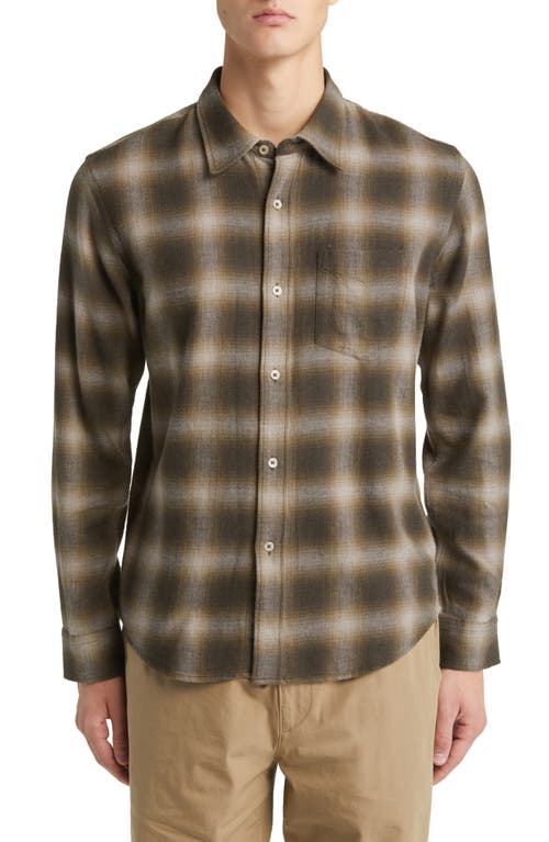 BUCK MASON Pacific Twill Plaid One Pocket Button-Up Shirt Dark Olive Ranger Shadow at Nordstrom,