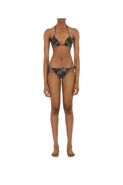 Shop Burberry Check Bikini Briefs In Snug