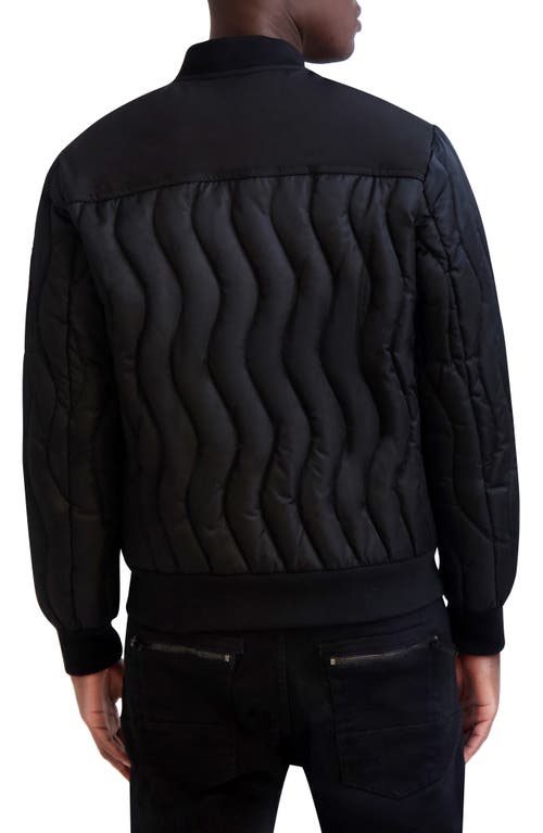 Karl Lagerfeld Paris Wavy Quilted Bomber Jacket In Black