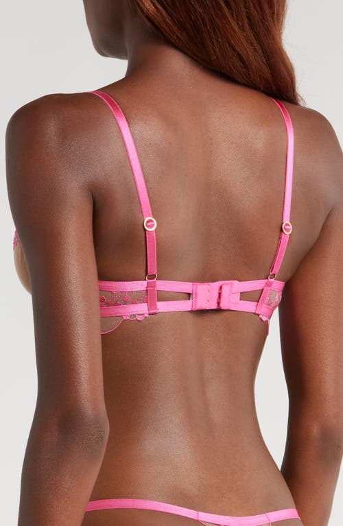 Bluebella Marisa Longline Underwire Bra In Fuchsia Pink/sheer