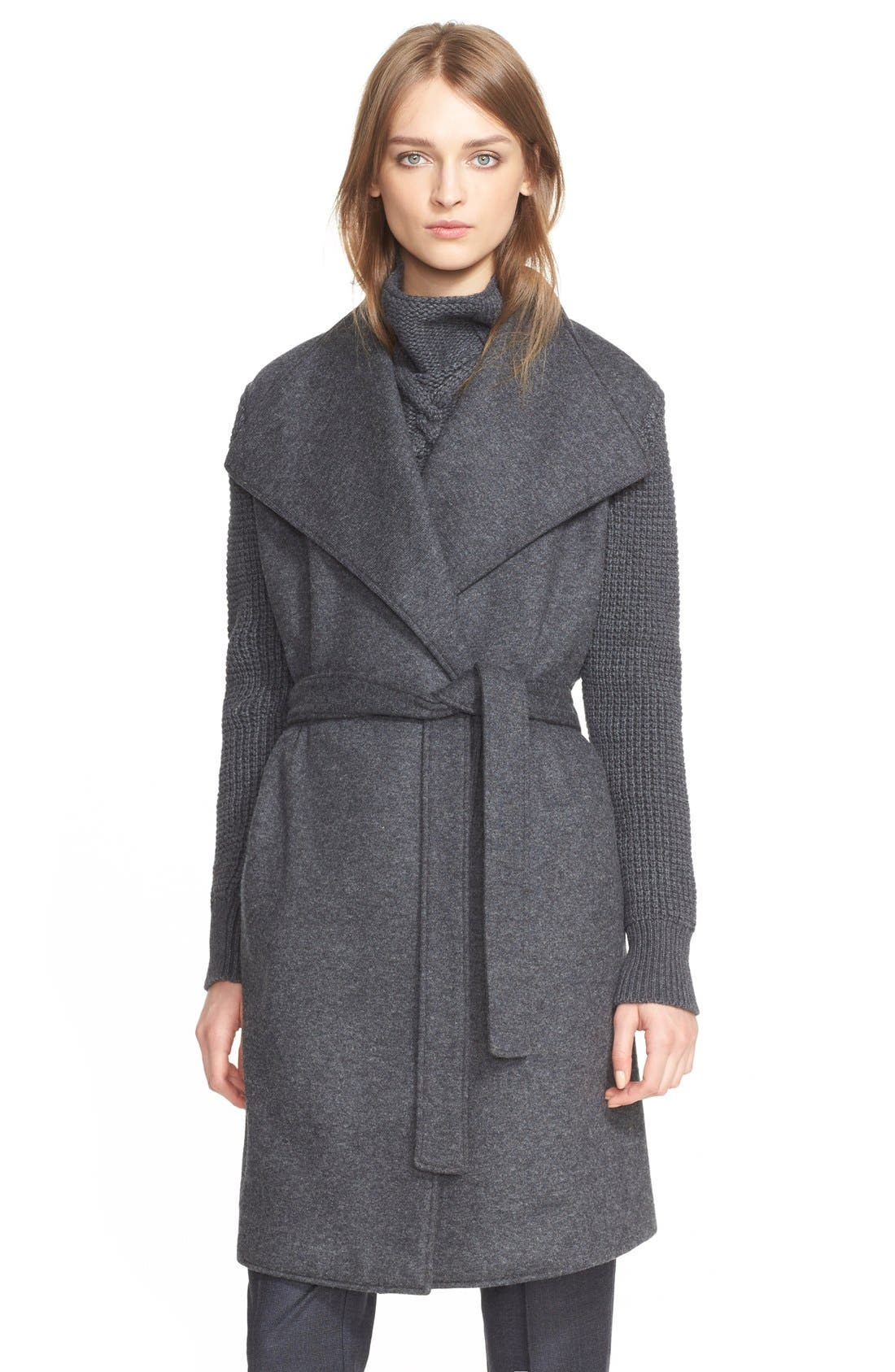 Eleventy Long Asymmetrical Wrap Sweater Knit Coat Nordstrom