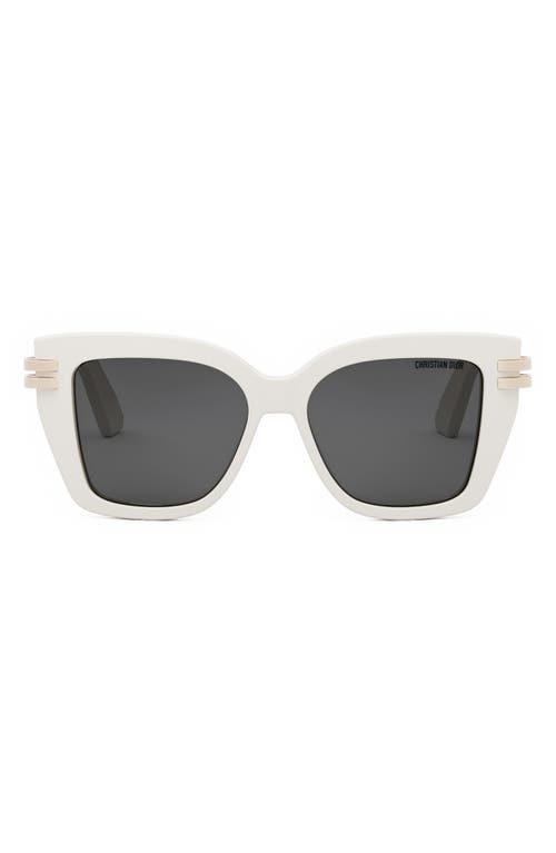 Shop Dior C S1i 52mm Square Sunglasses In Ivory/smoke